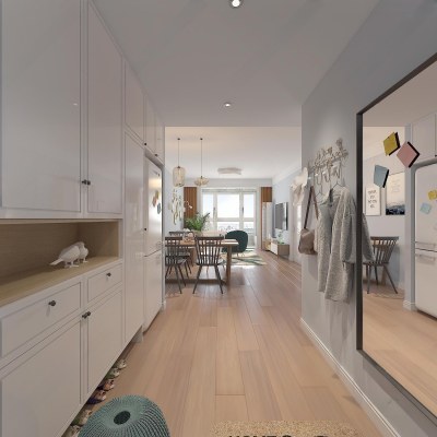 北欧门厅玄关3D模型下载